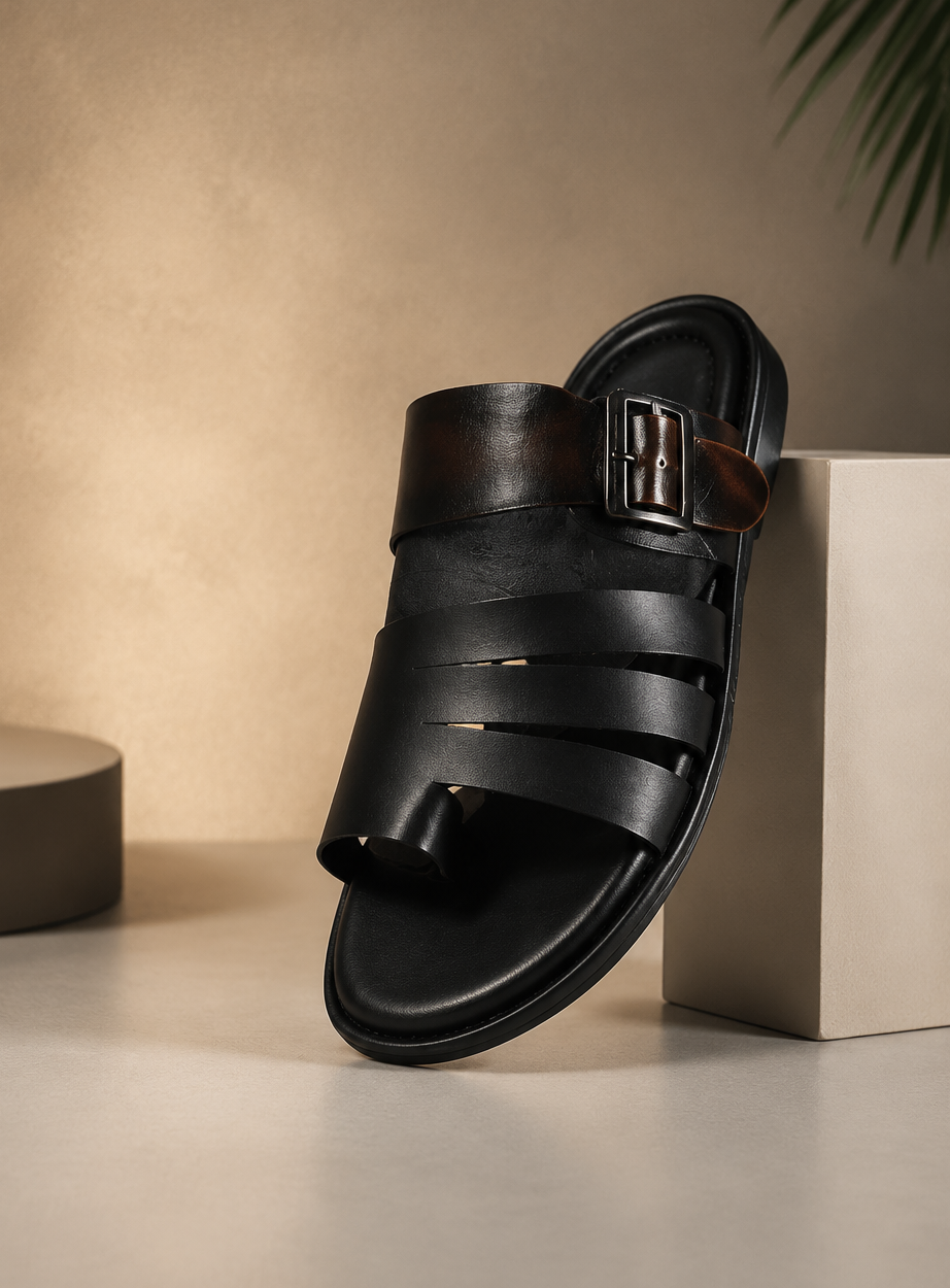 Men’s Genuine Leather Slipper | Premium Comfortable Slip-On Slippers | Stylish Casual & Daily Wear Sandals