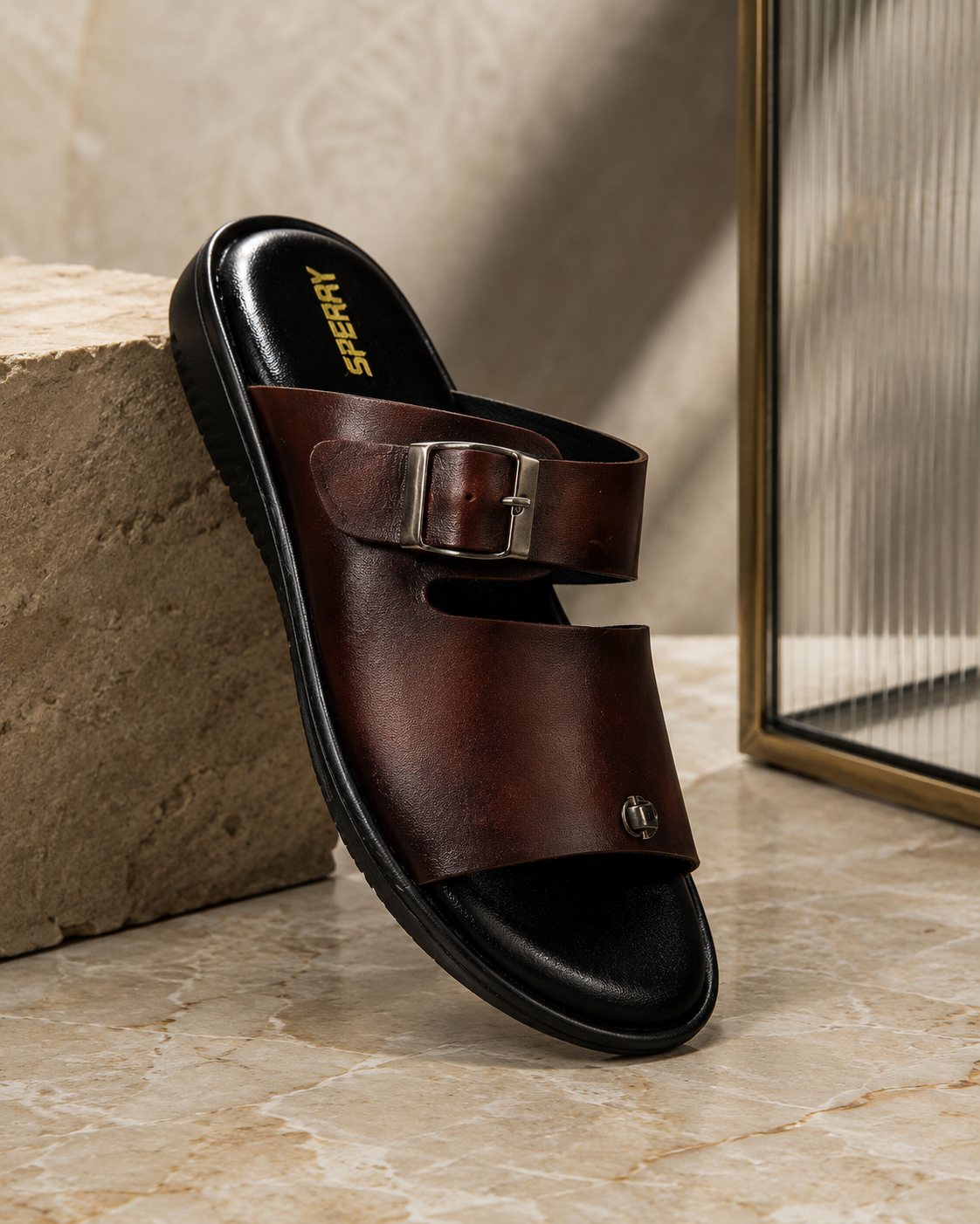 Men’s Genuine Leather Slipper | Premium Comfortable Slip-On Slippers | Stylish Casual & Daily Wear Sandals