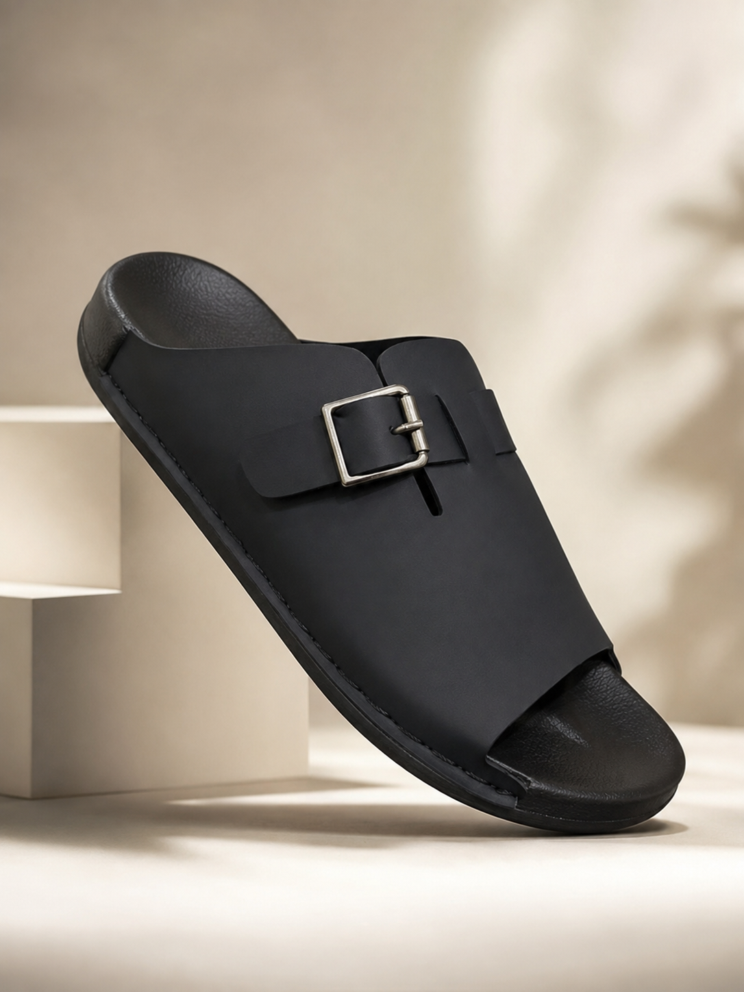 Men’s Premium Buckle Strap Slip-On Sandals | Stylish Casual & Formal Footwear