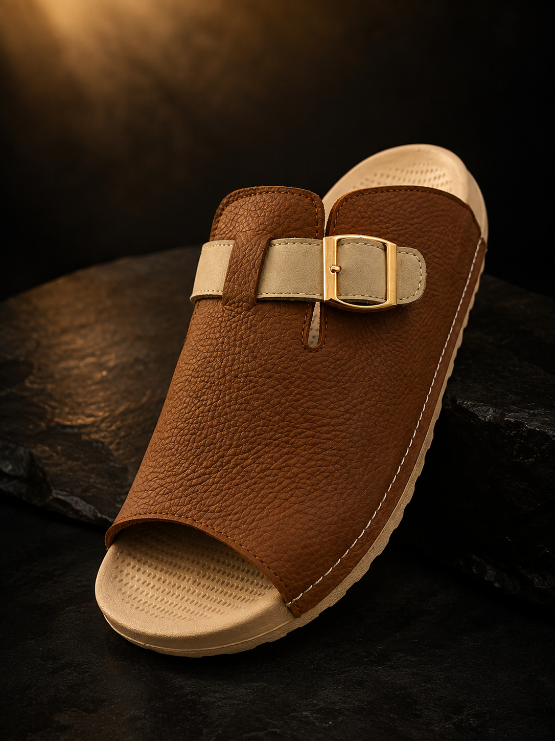 Men’s Premium Buckle Slip-On Sandals | Stylish Casual & Formal Footwear