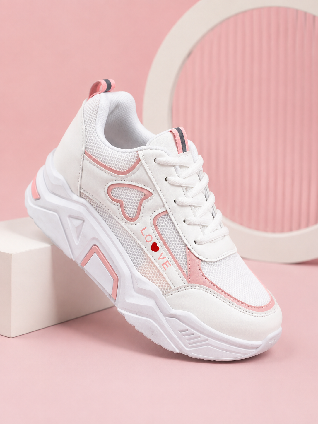 Women’s White/Pink Sneaker