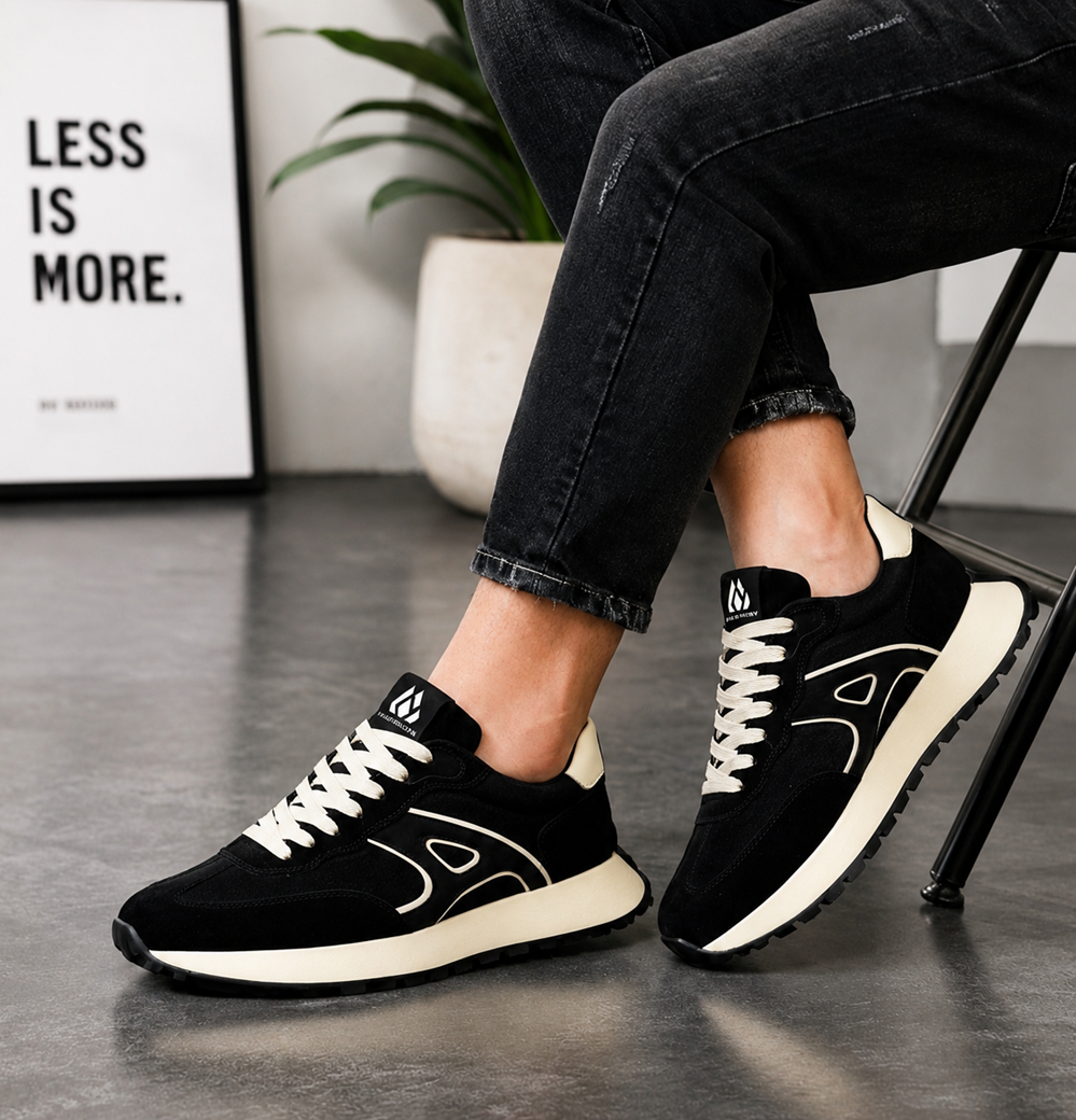 Kardam&Sons Men's White High Top Sneakers | Stylish Lace-Up Casual Sports Shoes