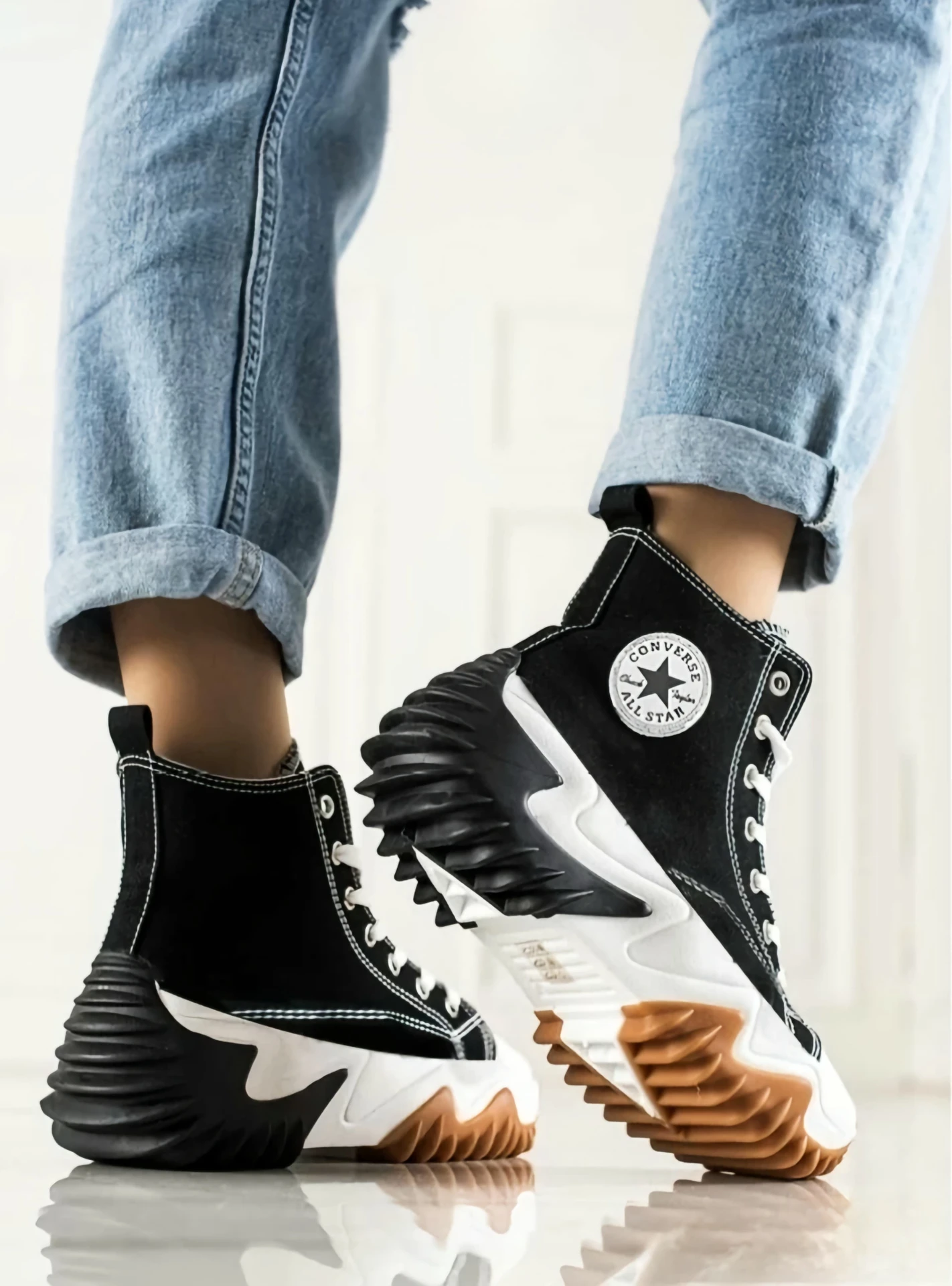 Kardam&Sons Men's White High Top Sneakers | Stylish Lace-Up Casual Sports Shoes