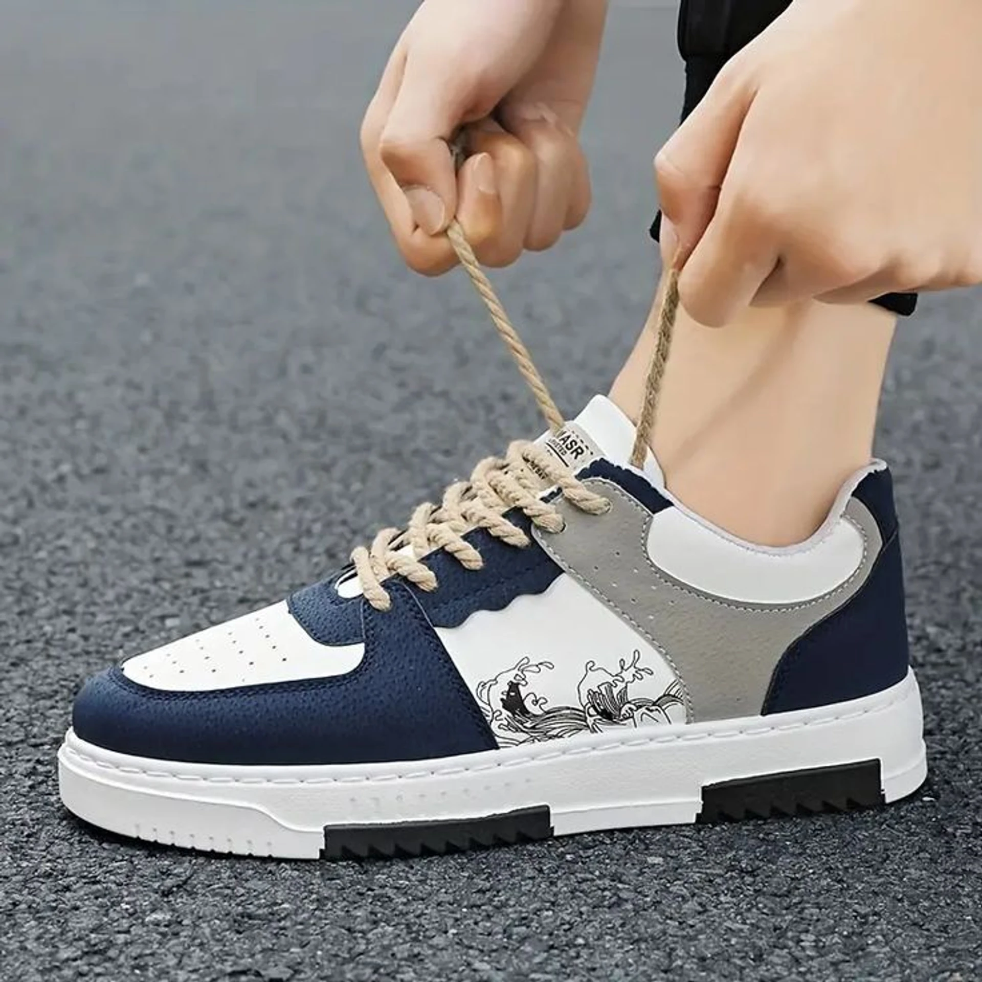 Kardam&Sons Men's White High Top Sneakers | Stylish Lace-Up Casual Sports Shoes
