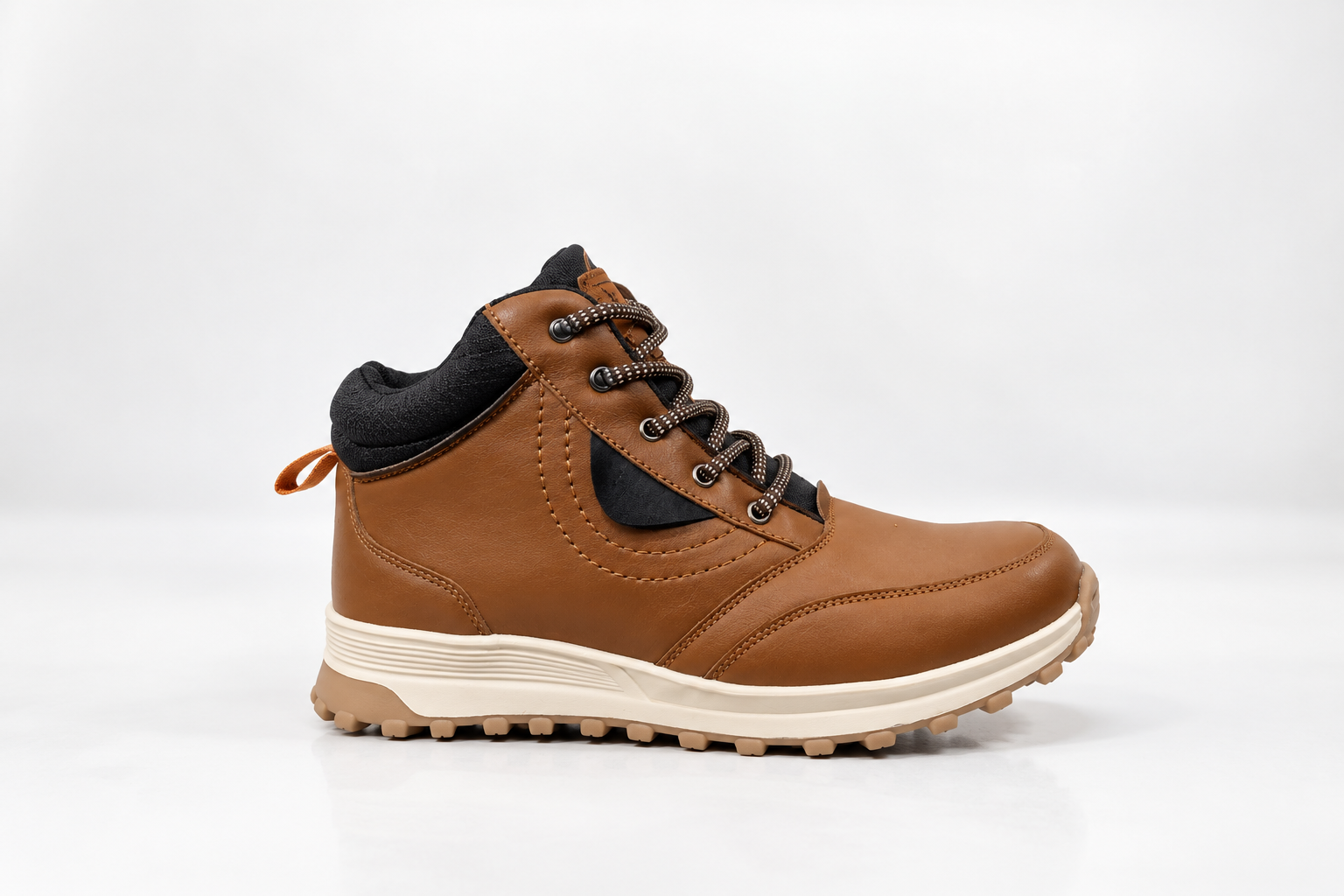 Men’s High-Top Casual Shoes | Lace-Up Ankle Boots | Premium Leather | Rugged TPR Sole