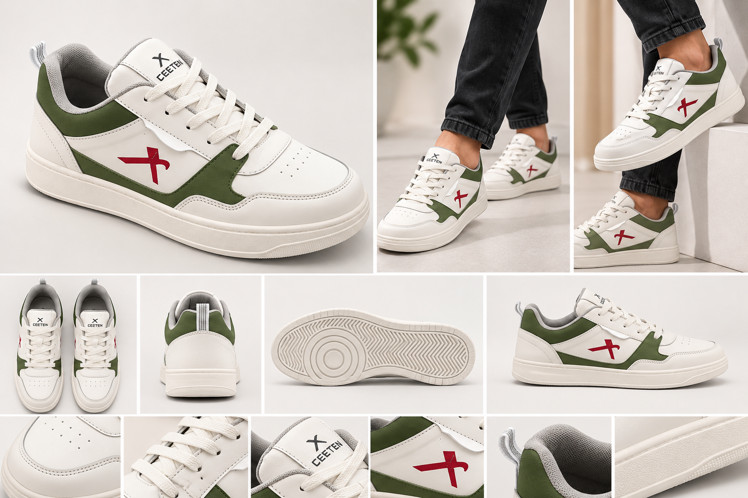 Kardam&Sons Men's White High Top Sneakers | Stylish Lace-Up Casual Sports Shoes
