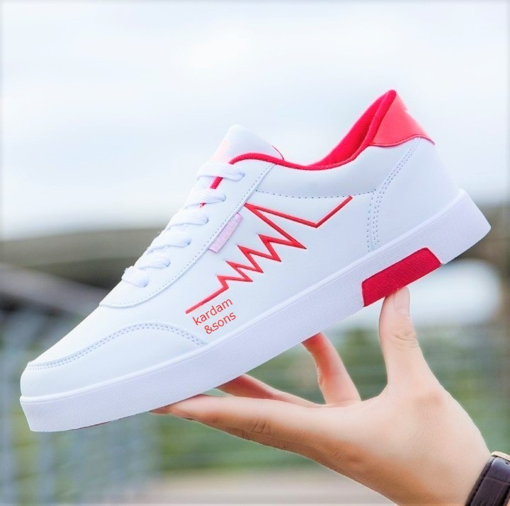 Kardam&Sons Men's White High Top Sneakers | Stylish Lace-Up Casual Sports Shoes