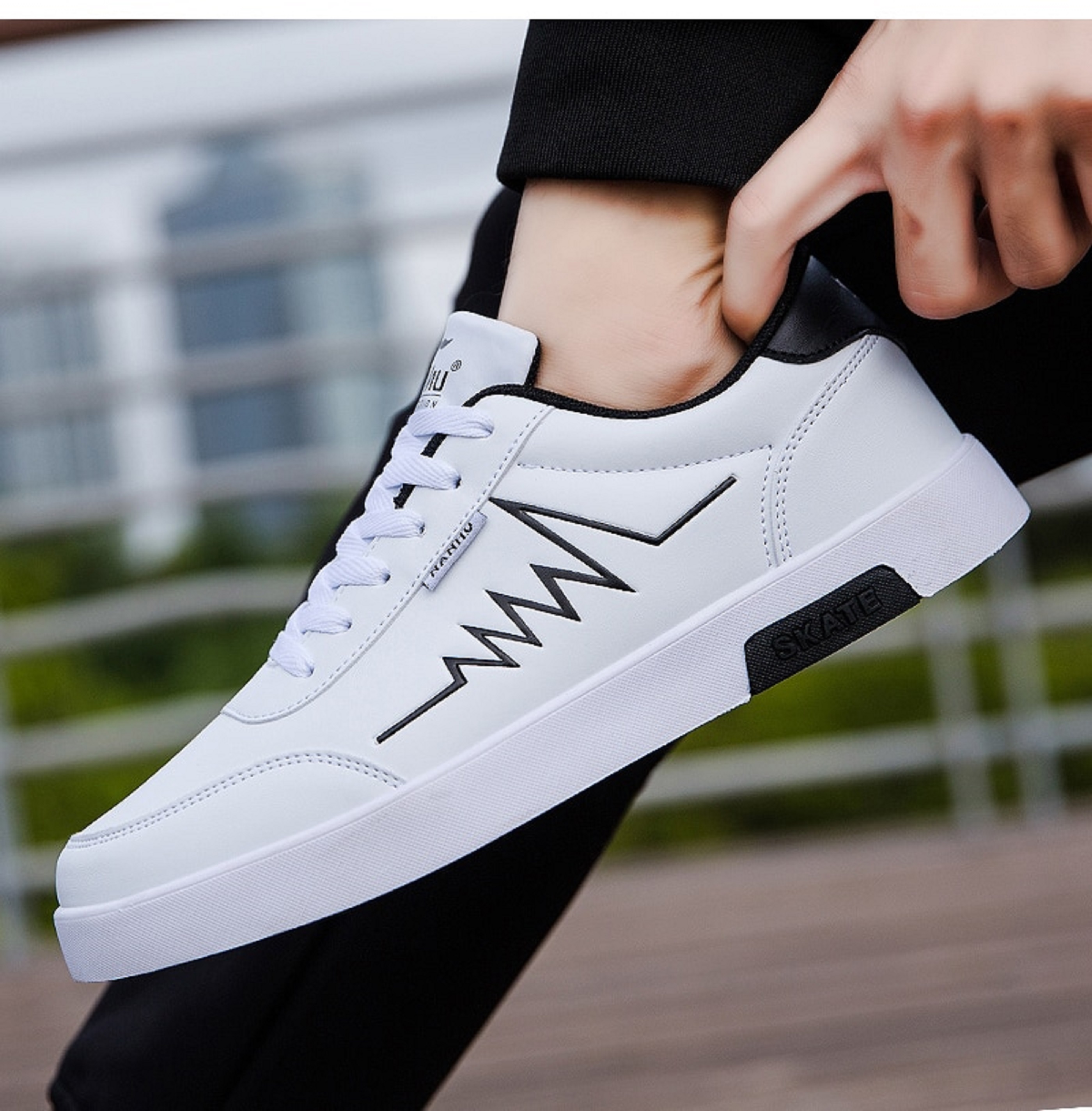 Kardam&Sons Men's White High Top Sneakers | Stylish Lace-Up Casual Sports Shoes